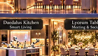Smart kitchen with integrated appliances