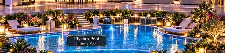Infinity pool overlooking city